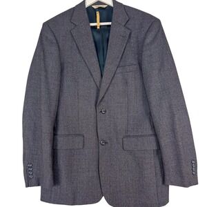 Pronto Uomo Blazer Mens 39 Long Gray Lambswool‎ Sport Coat Two Button Lined